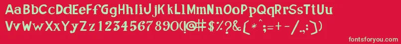 JoseDeOliveira Font – Green Fonts on Red Background