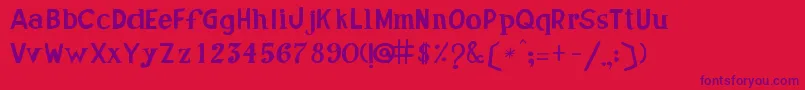 JoseDeOliveira Font – Purple Fonts on Red Background