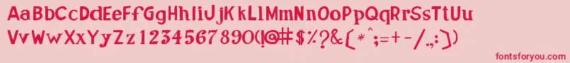 JoseDeOliveira Font – Red Fonts on Pink Background