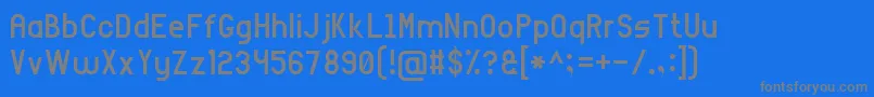 ArialNarrow7-Schriftart – Graue Schriften auf blauem Hintergrund