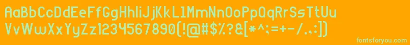 ArialNarrow7 Font – Green Fonts on Orange Background
