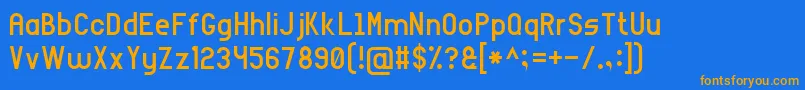 ArialNarrow7 Font – Orange Fonts on Blue Background