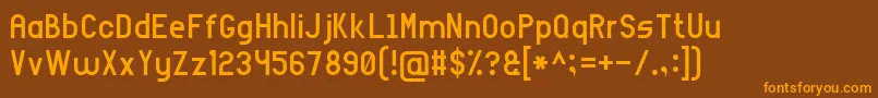 ArialNarrow7 Font – Orange Fonts on Brown Background