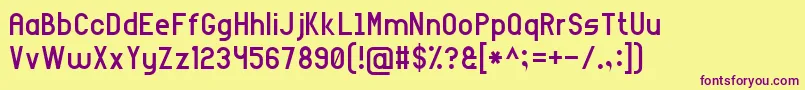 ArialNarrow7 Font – Purple Fonts on Yellow Background