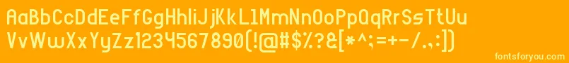 ArialNarrow7 Font – Yellow Fonts on Orange Background