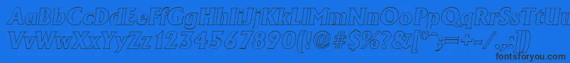 AdelonoutlineXboldItalic Font – Black Fonts on Blue Background