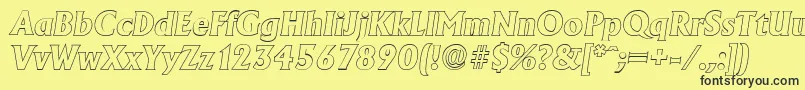 AdelonoutlineXboldItalic Font – Black Fonts on Yellow Background