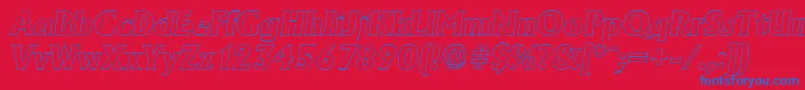 AdelonoutlineXboldItalic Font – Blue Fonts on Red Background