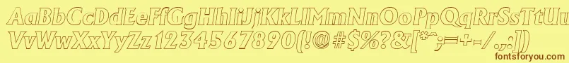 AdelonoutlineXboldItalic Font – Brown Fonts on Yellow Background