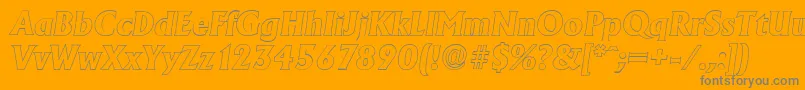 AdelonoutlineXboldItalic Font – Gray Fonts on Orange Background