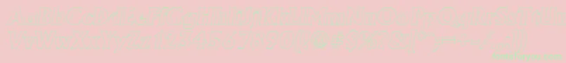 AdelonoutlineXboldItalic Font – Green Fonts on Pink Background