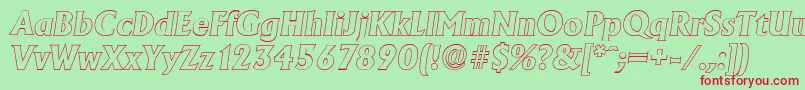AdelonoutlineXboldItalic Font – Red Fonts on Green Background