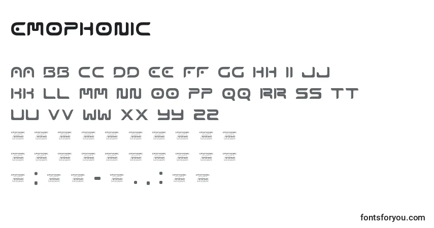 Шрифт Emophonic – алфавит, цифры, специальные символы