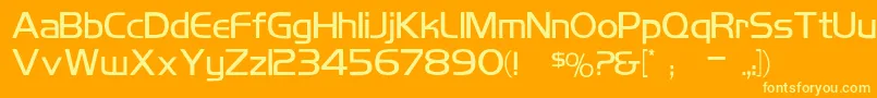 KoshgarianLigh Font – Yellow Fonts on Orange Background