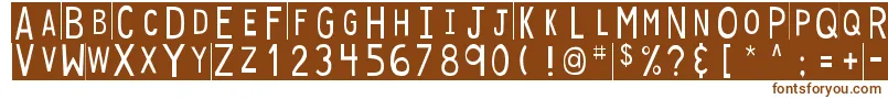 DjbStickyTapeLabelsStrips Font – Brown Fonts on White Background