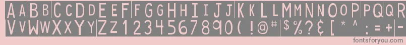 DjbStickyTapeLabelsStrips Font – Gray Fonts on Pink Background