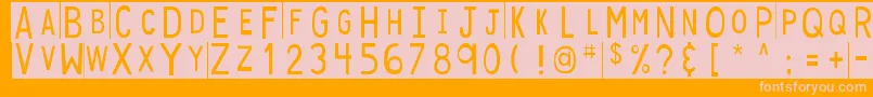 DjbStickyTapeLabelsStrips Font – Pink Fonts on Orange Background