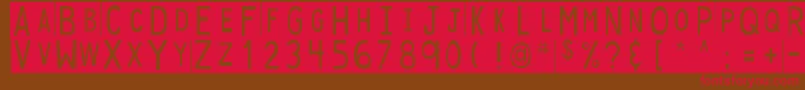 DjbStickyTapeLabelsStrips Font – Red Fonts on Brown Background