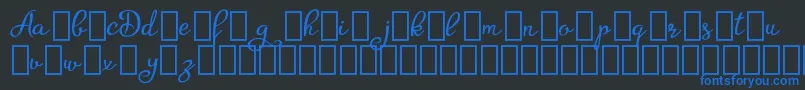 フォントAgrishDemo – 黒い背景に青い文字