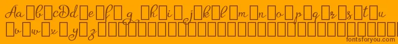 AgrishDemo-Schriftart – Braune Schriften auf orangefarbenem Hintergrund