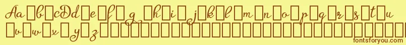 AgrishDemo-fontti – ruskeat fontit keltaisella taustalla