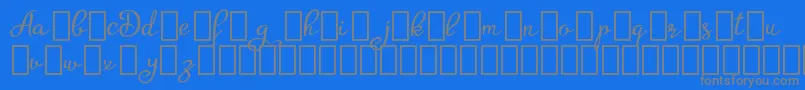 AgrishDemo-fontti – harmaat kirjasimet sinisellä taustalla