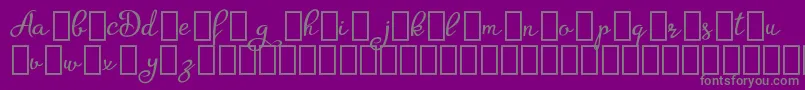 AgrishDemo-fontti – harmaat kirjasimet violetilla taustalla