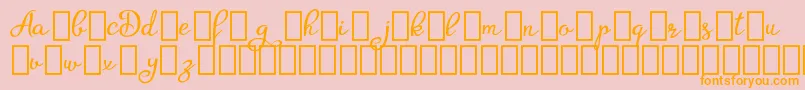 AgrishDemo-fontti – oranssit fontit vaaleanpunaisella taustalla
