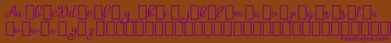 AgrishDemo-fontti – violetit fontit ruskealla taustalla