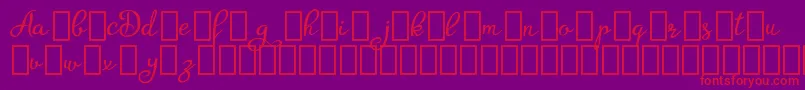 AgrishDemo-fontti – punaiset fontit violetilla taustalla