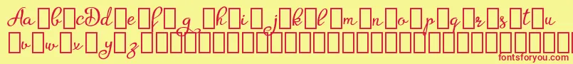 AgrishDemo-fontti – punaiset fontit keltaisella taustalla