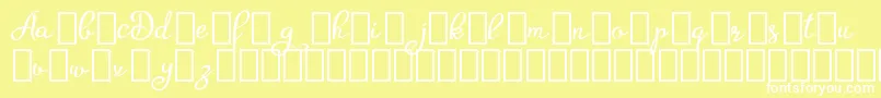 Шрифт AgrishDemo – белые шрифты на жёлтом фоне