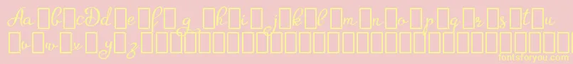 Шрифт AgrishDemo – жёлтые шрифты на розовом фоне