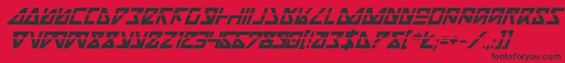 NickTurboBoldItalicLas Font – Black Fonts on Red Background