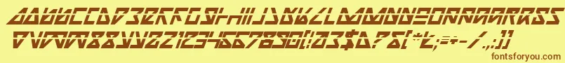 NickTurboBoldItalicLas Font – Brown Fonts on Yellow Background