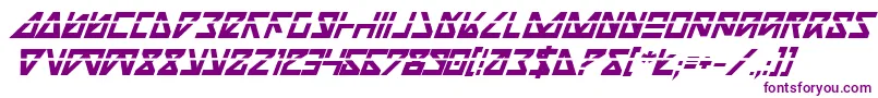 NickTurboBoldItalicLas Font – Purple Fonts on White Background