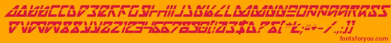 NickTurboBoldItalicLas Font – Red Fonts on Orange Background