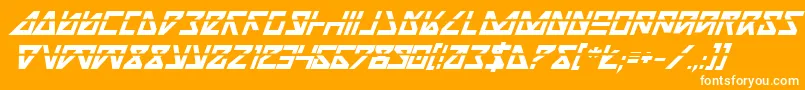 フォントNickTurboBoldItalicLas – オレンジの背景に白い文字