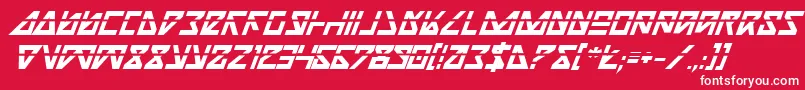 NickTurboBoldItalicLas Font – White Fonts on Red Background