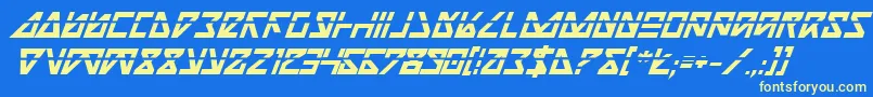 Шрифт NickTurboBoldItalicLas – жёлтые шрифты на синем фоне