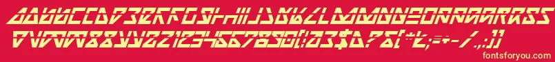 NickTurboBoldItalicLas Font – Yellow Fonts on Red Background