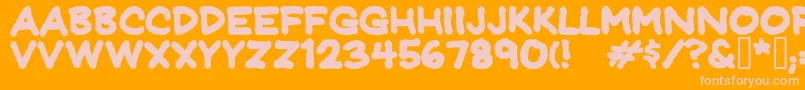 JeffreyprintJlBold Font – Pink Fonts on Orange Background