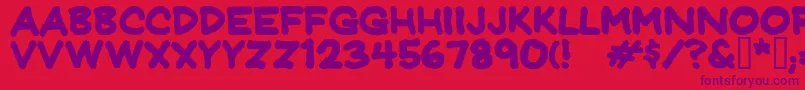 JeffreyprintJlBold Font – Purple Fonts on Red Background