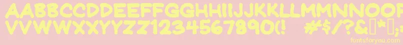 JeffreyprintJlBold Font – Yellow Fonts on Pink Background