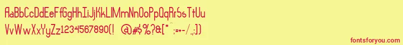 Asymek-fontti – punaiset fontit keltaisella taustalla