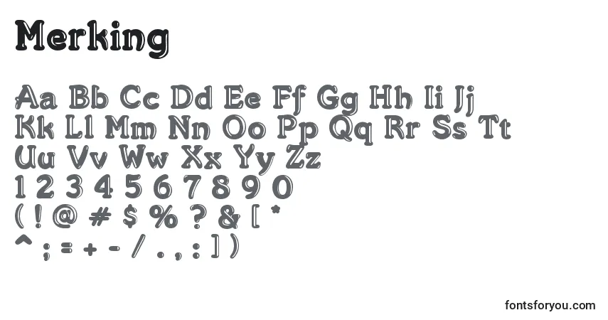 Fuente Merking - alfabeto, números, caracteres especiales