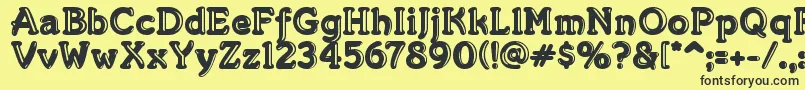 フォントMerking – 黒い文字の黄色い背景