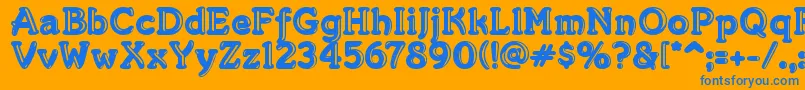 フォントMerking – オレンジの背景に青い文字