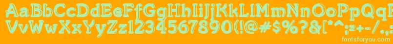 Merking Font – Green Fonts on Orange Background