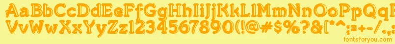 Merking Font – Orange Fonts on Yellow Background